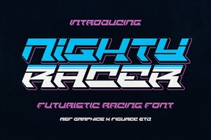 Nighty Racer - Futuristic Racing Font Font Download