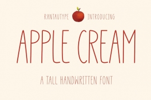 Apple Cream  A Tall Handwritten font Font Download