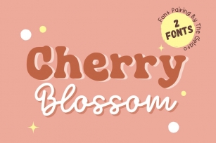 Cherry Blossom Handwritten Retro Font Duo Font Download