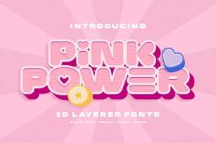 Pink Power - 3D Layered Font Font Download