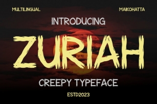 Zuriah Font - Creepy Typeface Font Download
