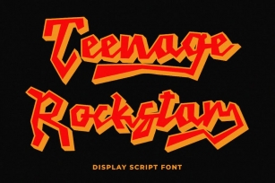 TF Teenage Rockstar Display Script Font Font Download