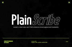 PlainScribe - Sans Serif Display Typeface Font Download