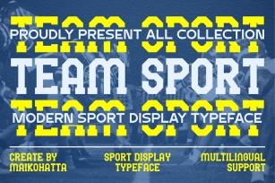 Team Sport - Modern Sport Display Typeface Font Download