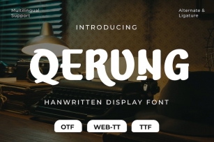 QERUNG | Handwritten Display Font Download