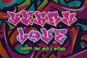 Urban Love - Solid and Outline Graffiti Font Font Download