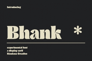 Bhank Serif Experimental Font Font Download