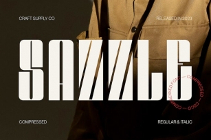 Sazzle - Compressed Sans Serif Font Download