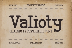Valioty - Classic Typewriter Font Font Download
