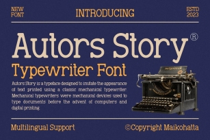 Autors Story - Typewriter Font Font Download