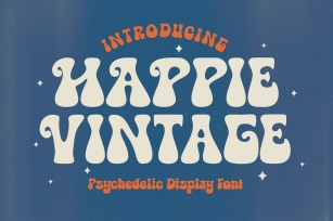 Happie Vintage - Psychedelic Display Font Font Download