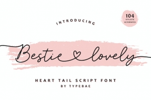Bestie Lovely - Heart Swash Script Font Font Download