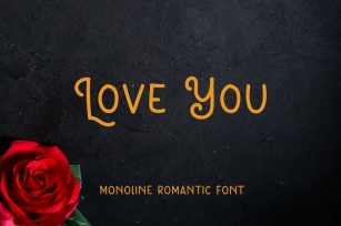Love You - Monoline Romantic Font Font Download