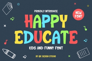Happy Educate - Playful Font Font Download