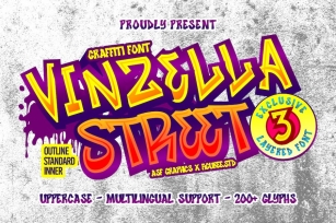 Vinzella Street - Layered Graffiti Font Font Download