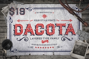 Dacota Layered Typeface Font Download