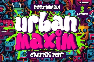 Urban Maxim - 3d Layered Graffiti Font Font Download