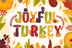 Joyful Turkey - Display Thanksgiving Font Font Download