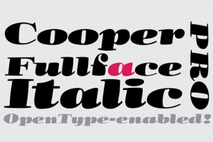 Cooper Fullface Italic Pro Font Font Download