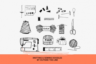 Knitting  Sewing Doodles Font Font Download