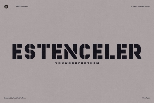 YWFT Estenceler: Masculine Stencil for Modern Design Font Download