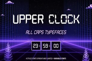 Upper Clock Digital All-cap Typeface Font Download