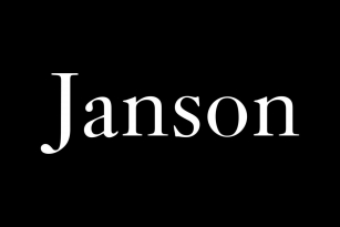 Janson Font Font Download