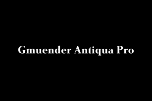 Gmuender Antiqua Pro Font Font Download