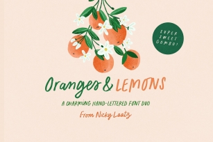 Oranges and Lemons: The Delightful Duo of Hand-lettered Fonts Font Download