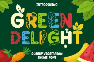 Green Delight - Quirky Vegetarian Theme Font Font Download