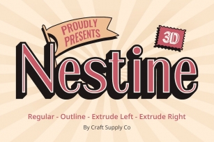 Nestine 3D Font Download