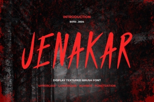 JENAKAR - Textured Brush Font Font Download