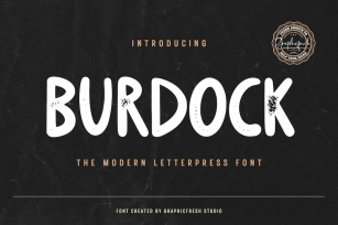 Burdock - Modern Letterpress Font Font Download