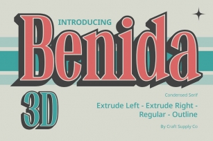 Benida 3D Font Download