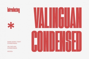 Valinguan Condensed - Modern Condensed Sans Serif Font Download
