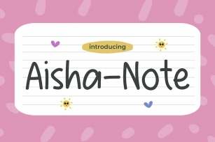 Aisha's Note - Handwritten Charm for School Font Font Download