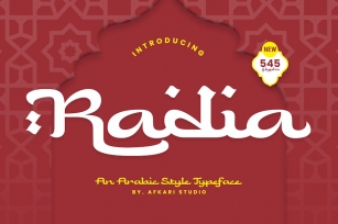 Radia - An Arabic Style Typeface Font Download