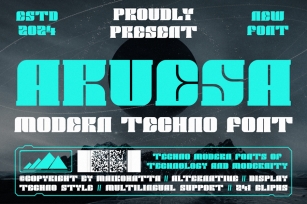 Aruesa - Modern Techno Font Font Download