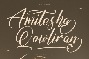 Amitesha Qowliran Modern Handwritten Font Font Download