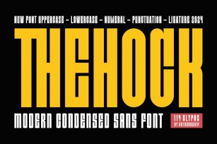 Thehock - Modern Condensed Sans Font Font Download