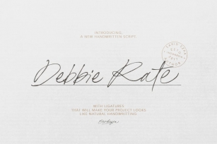Debbie Rate - Handwriting Script Font Download