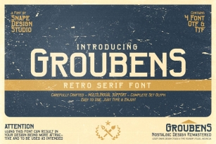 Groubens - Retro Sans Serif Font Font Download