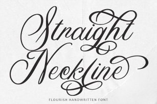 Straight Neckline - Flourish Handwritten Font Font Download