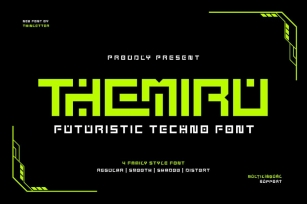Themiru - Futuristic Tech Font Font Download