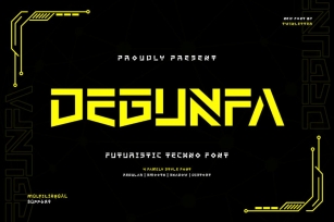 Degunfa - Futuristic Tech Font Font Download