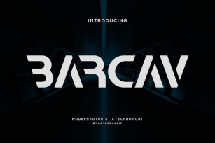 Barcav - Modern Futuristic Techno Font Font Download