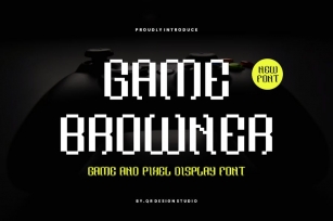 Game Browner - Pixel & Glitch Font Font Download