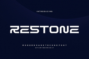 Restone - Modern Sans Techno Font Font Download
