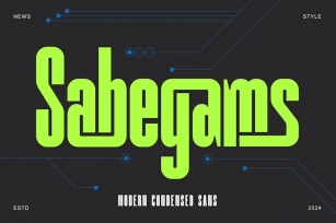 Sabegams | Modern Condensed Sans Font Download