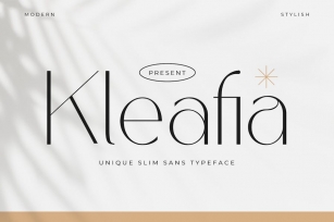 Kleafia - Unique Slim Sans Typeface Font Download